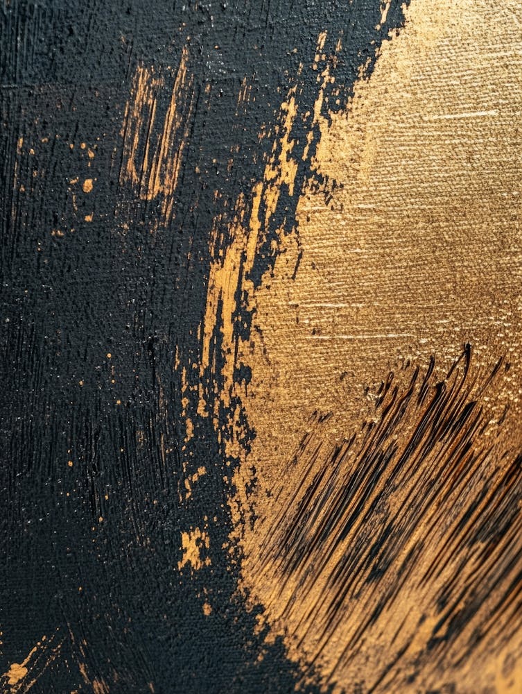 Peinture Abstraite Or et Noir 55
