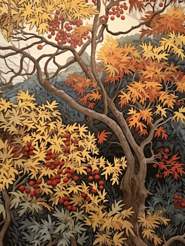 Boxelde 2 Vintage Autumn Tree Print 