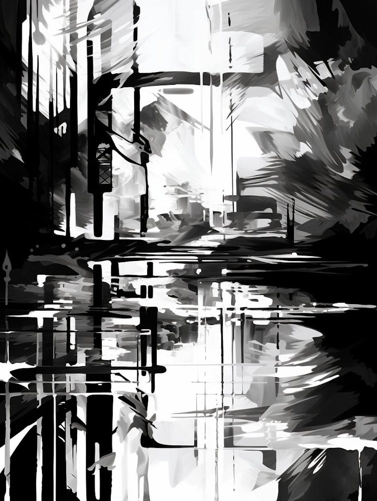 Reflexion Abstrakt Schwarz und Weiß 1