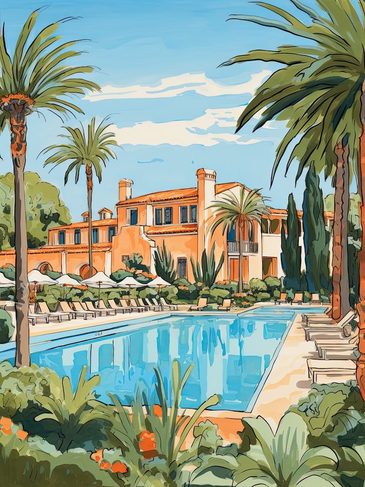 The Resort At Pelican Hill   Newport Beach, California   Resort Storybook Illustration 1