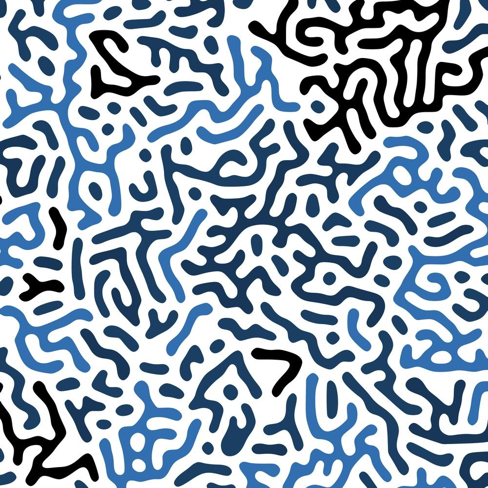 Organic Digital Shapes Blue Square