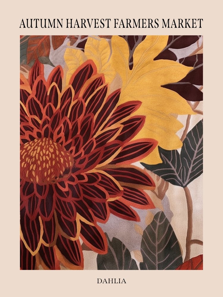 Fall Botanicals Dahlia 2 Poster