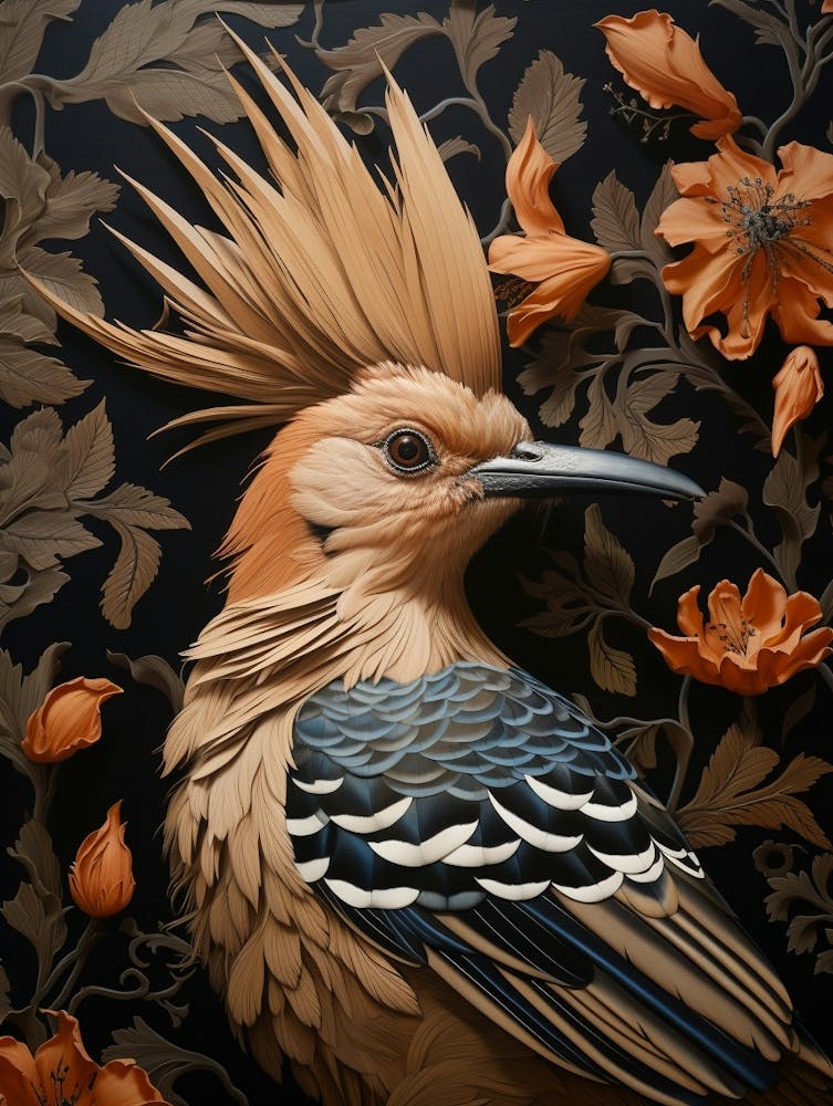 Dark And Moody Botanical Hoopoe 2