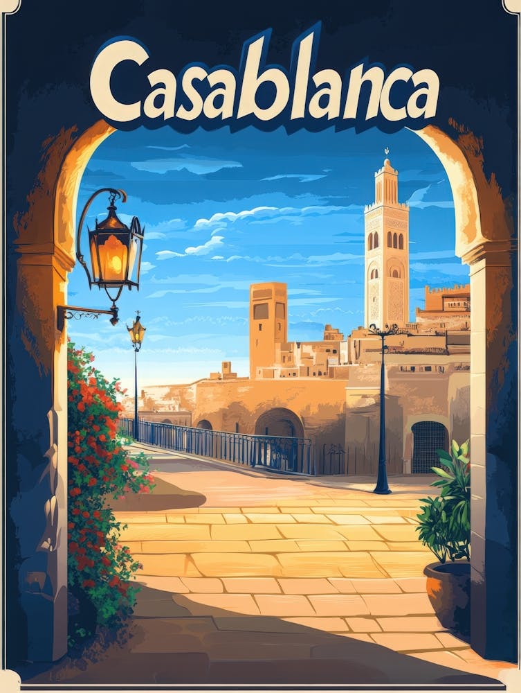 Aihrgdesign A Mid Century Modern Travel Poster For Casablanca