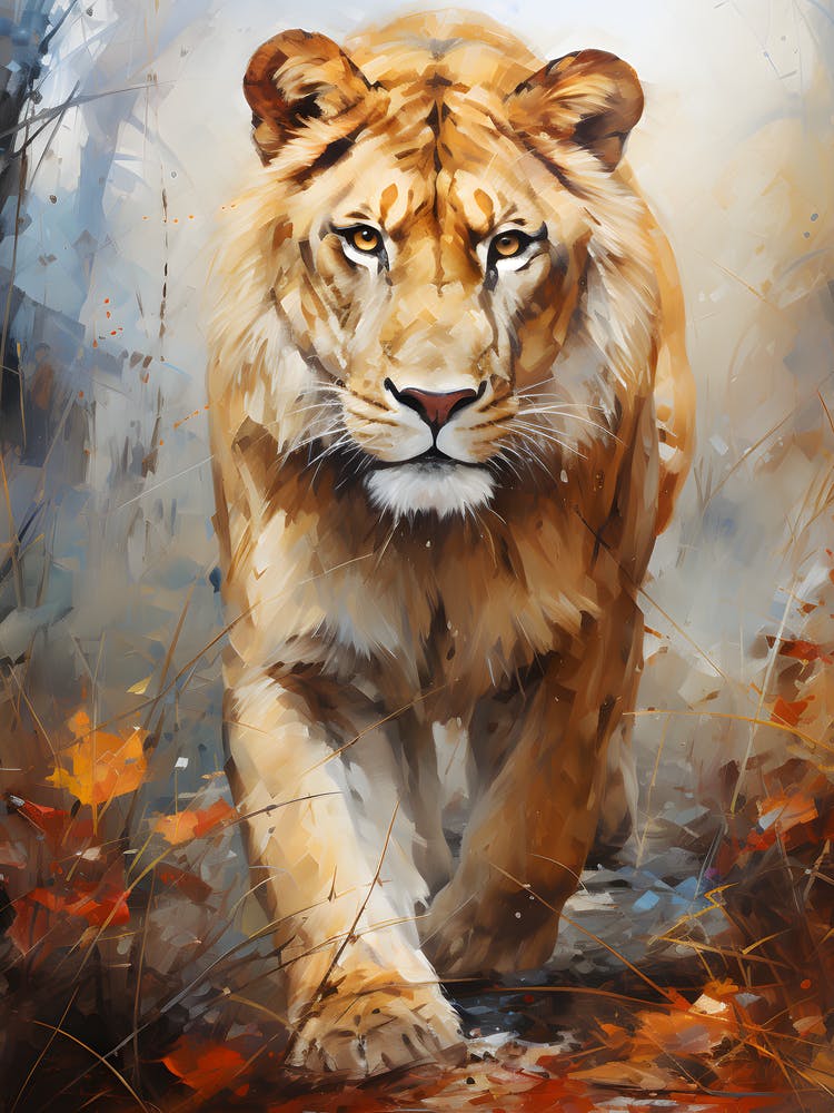 Lion In The Woods