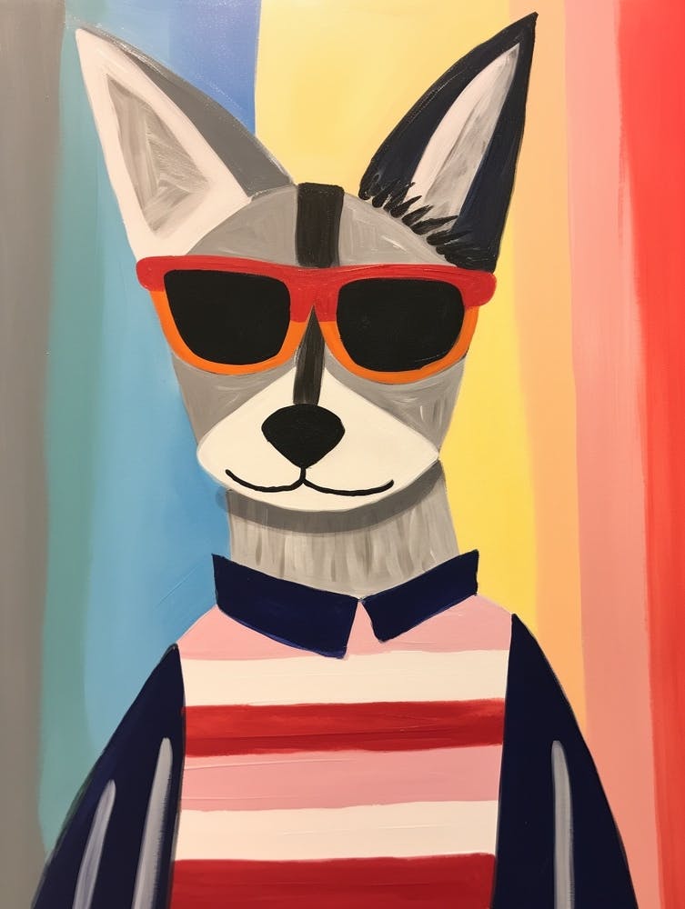Petit Coyote 1 portant des Lunettes de Soleil