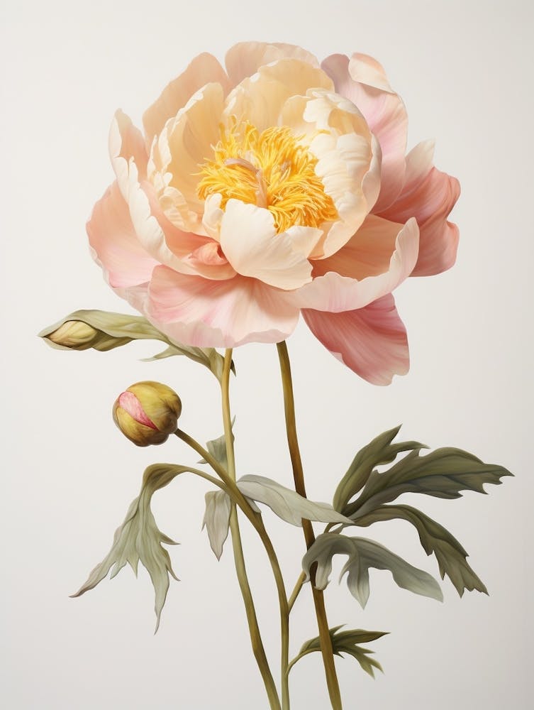 Pressed Flower Botanical Art Peony 1