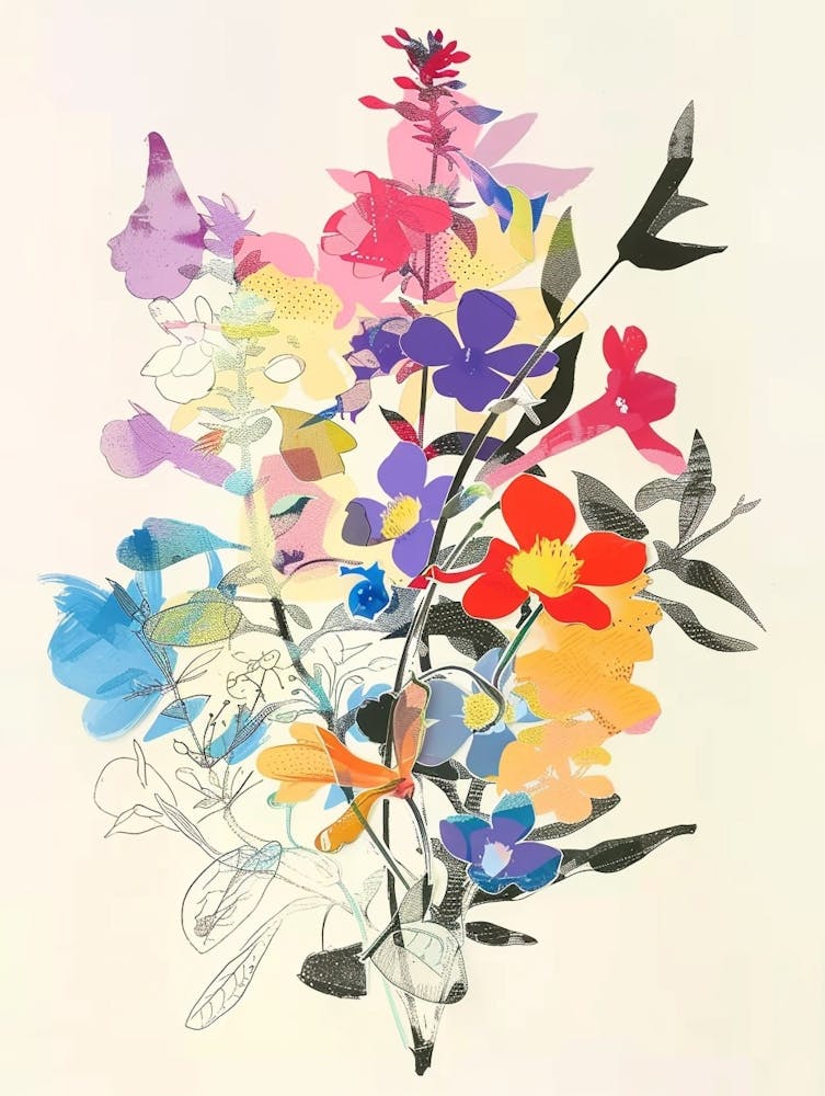 Lobelia Collage Flower Bouquet