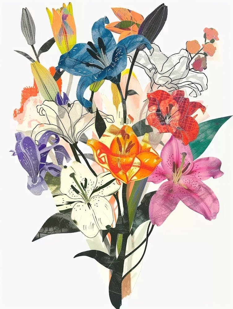 Lily 3 Collage Flower Bouquet