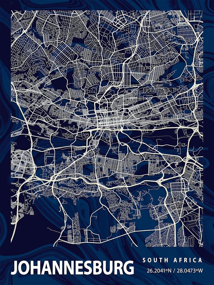 Johannesburg Crocus Marble Map