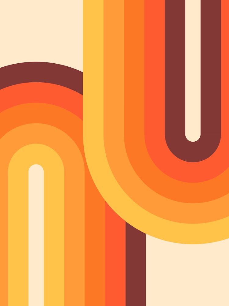 Midcentury Modern Geometric Arch Rainbow 10 In Retro Vibes 01