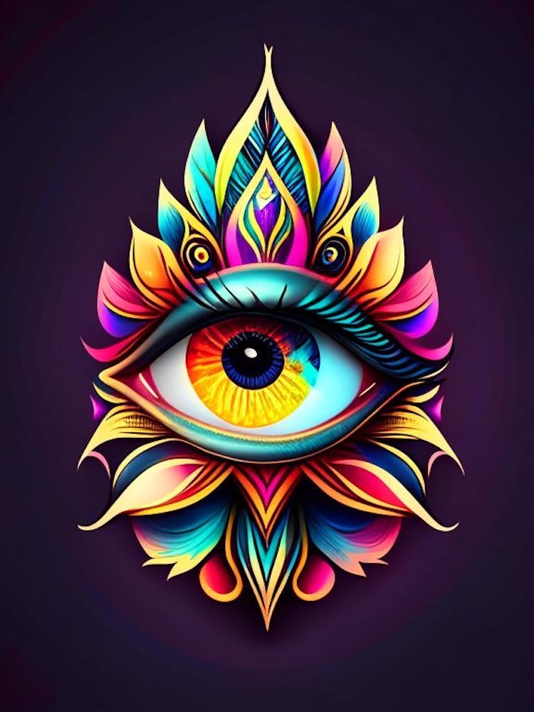 Psychedelic Eye, Symbol, Third Eye Tattoo 1