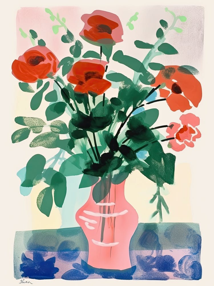 Roses Bouquet Flower Illustration 2