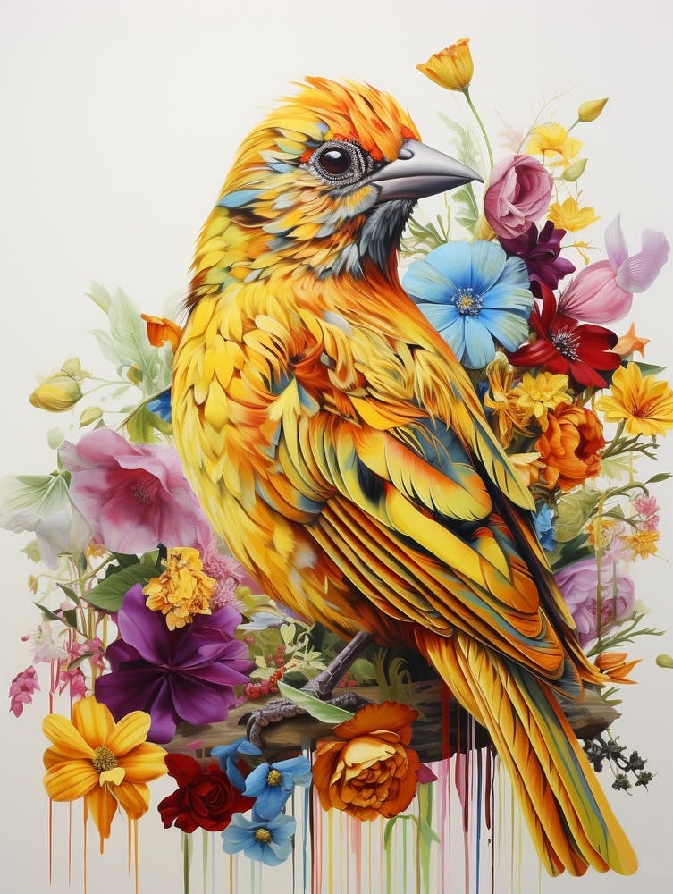 Bird With A Flower Crown Yellowhammer 2