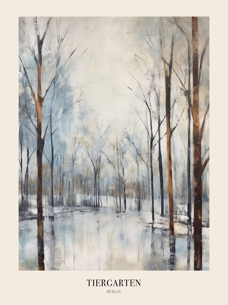 Winter City Park Poster Tiergarten Berlin 1