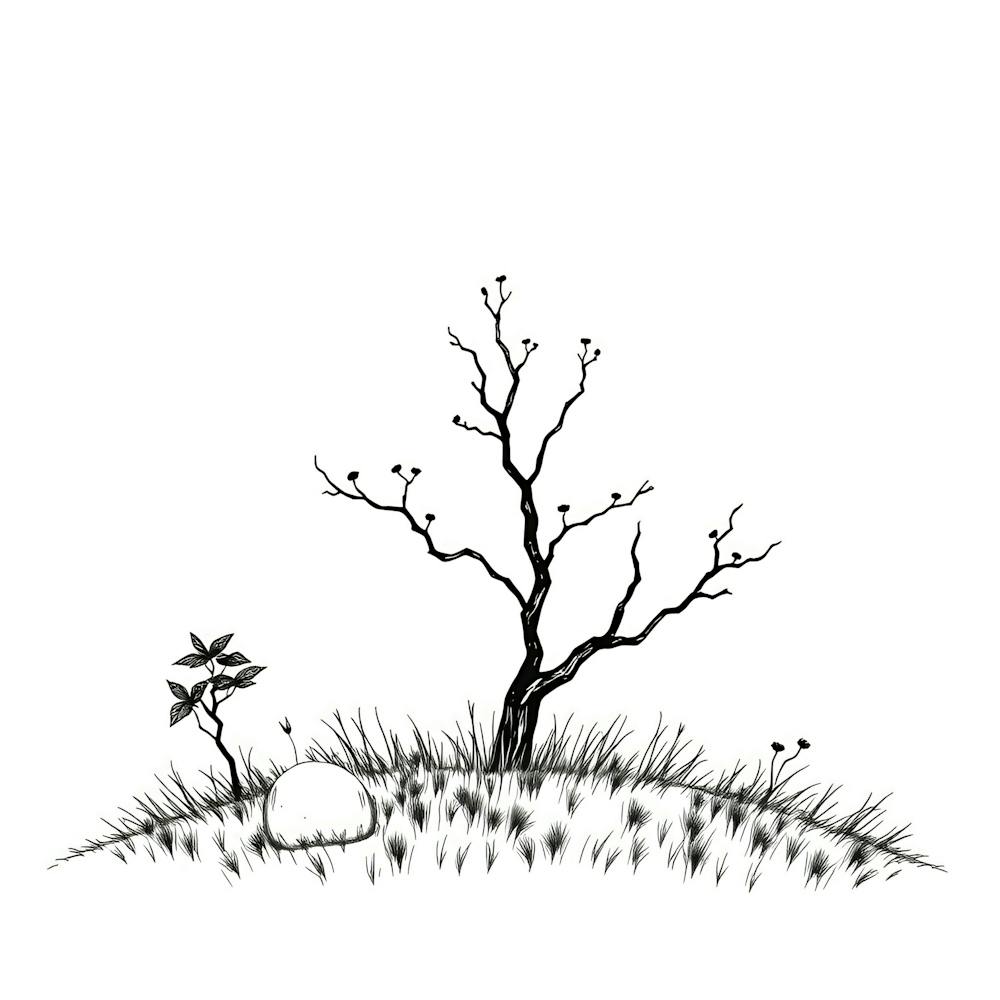 Bare Tree In The Grass