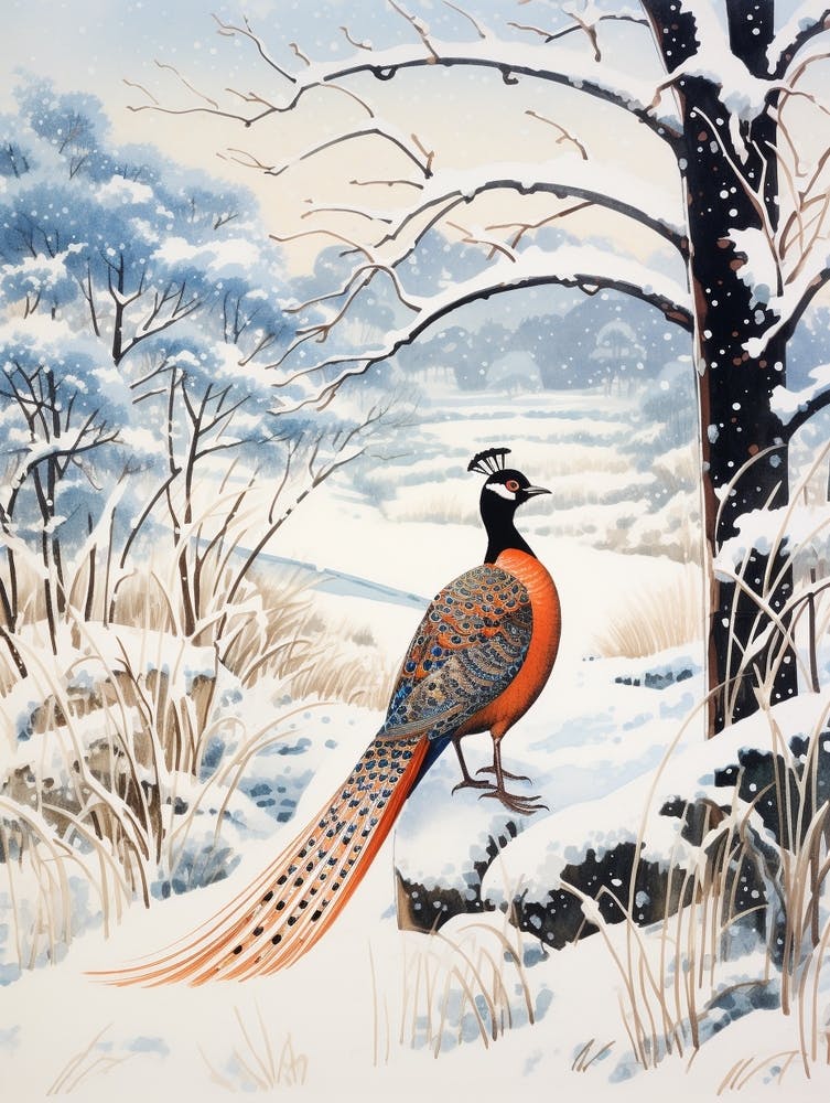 Winter Bird Painting Pheasant 3