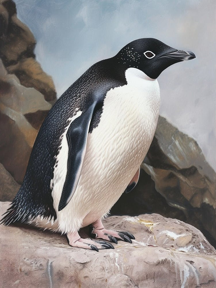 Adlie Penguin Stewart Island Ulva Island Oil Painting 2