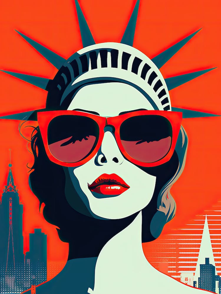 Statue Of Liberty, Woman, Pop art