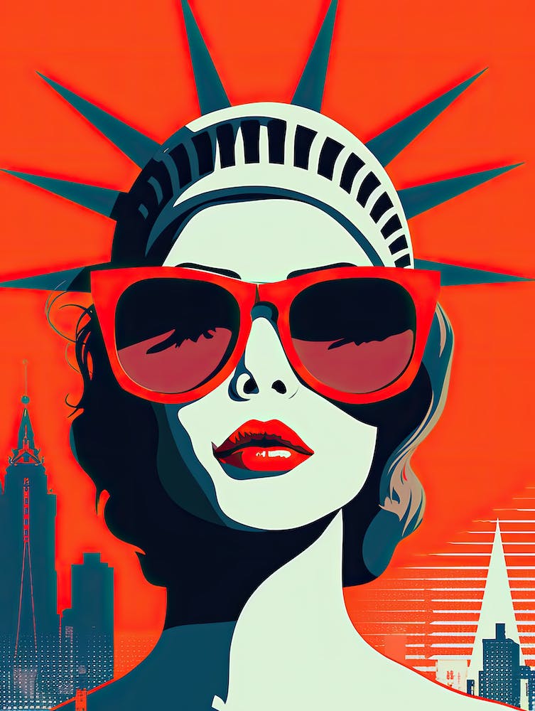 Statue Of Liberty, Woman, Pop art