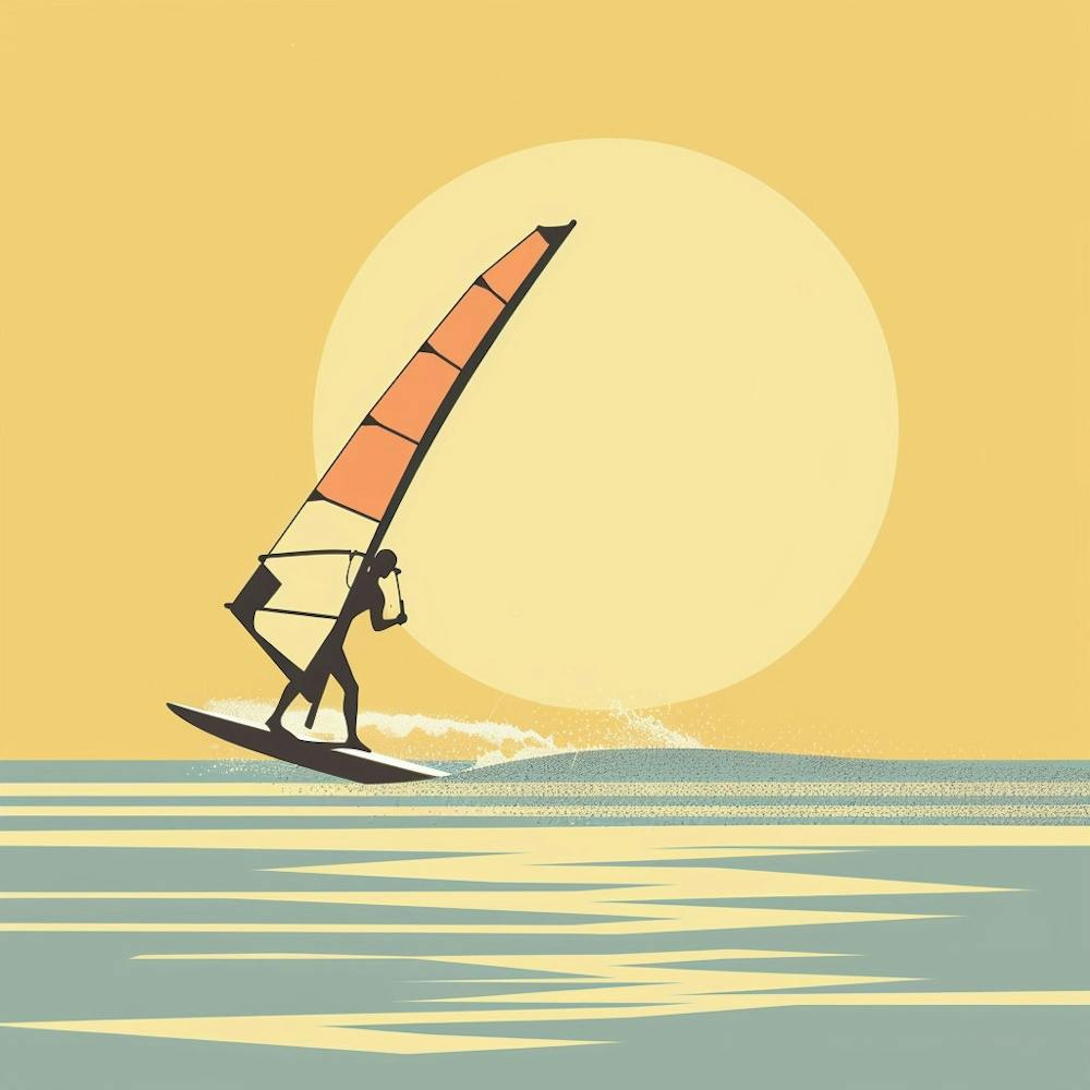 Windsurfing At Sunset