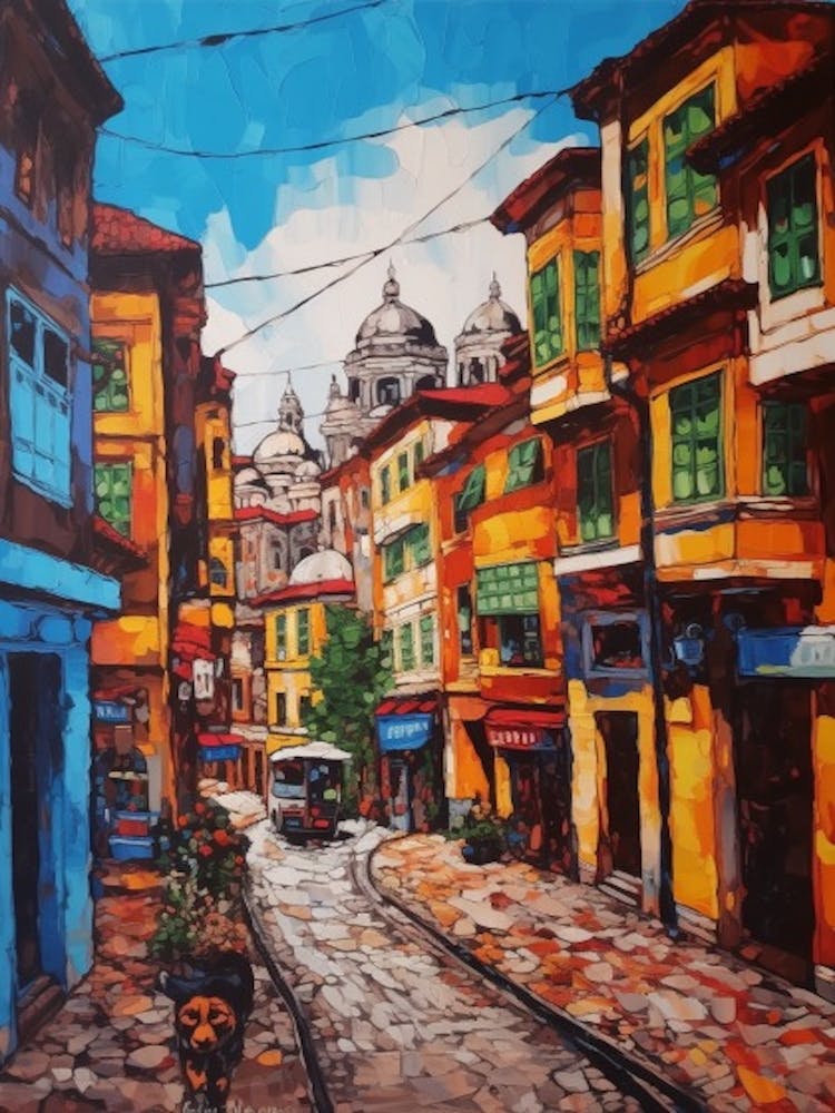 Painting Of Istanbul In The Style Of Post Modernism,