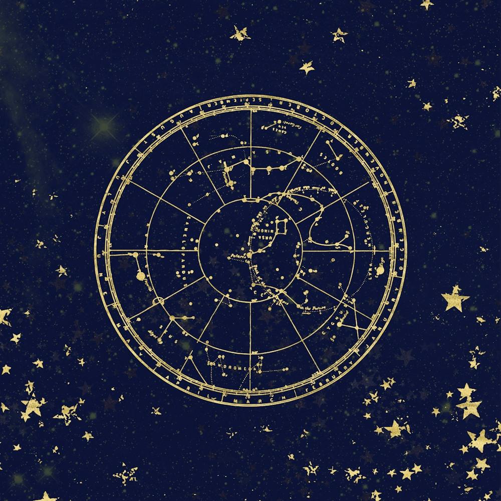Star Map Gold And Navy III