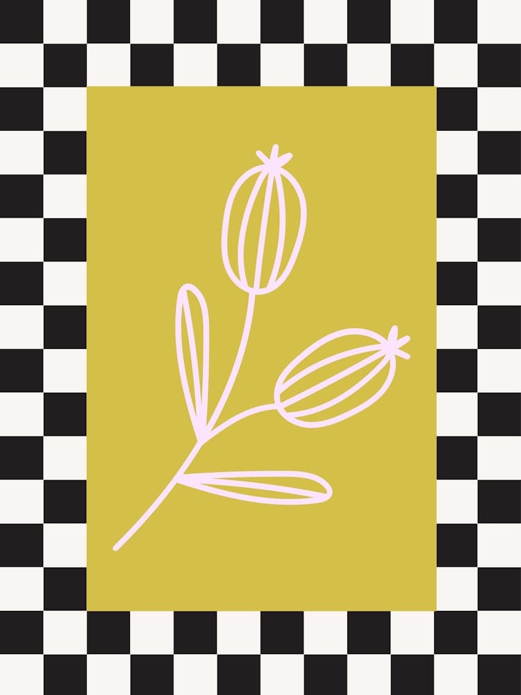 Modern Checkered Flower Poster  17