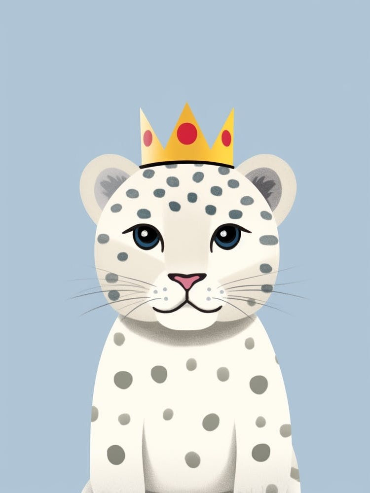 Little Snow Leopard 3 Wearing A Crown