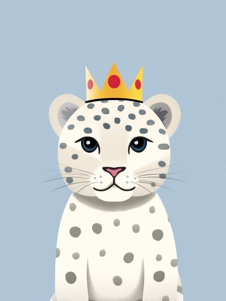 Little Snow Leopard 3 Wearing A Crown
