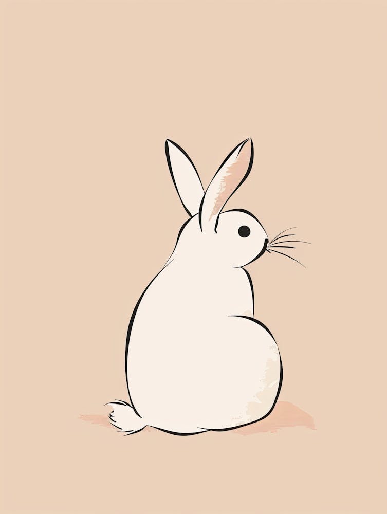 White Rabbit - Boho, Line Art