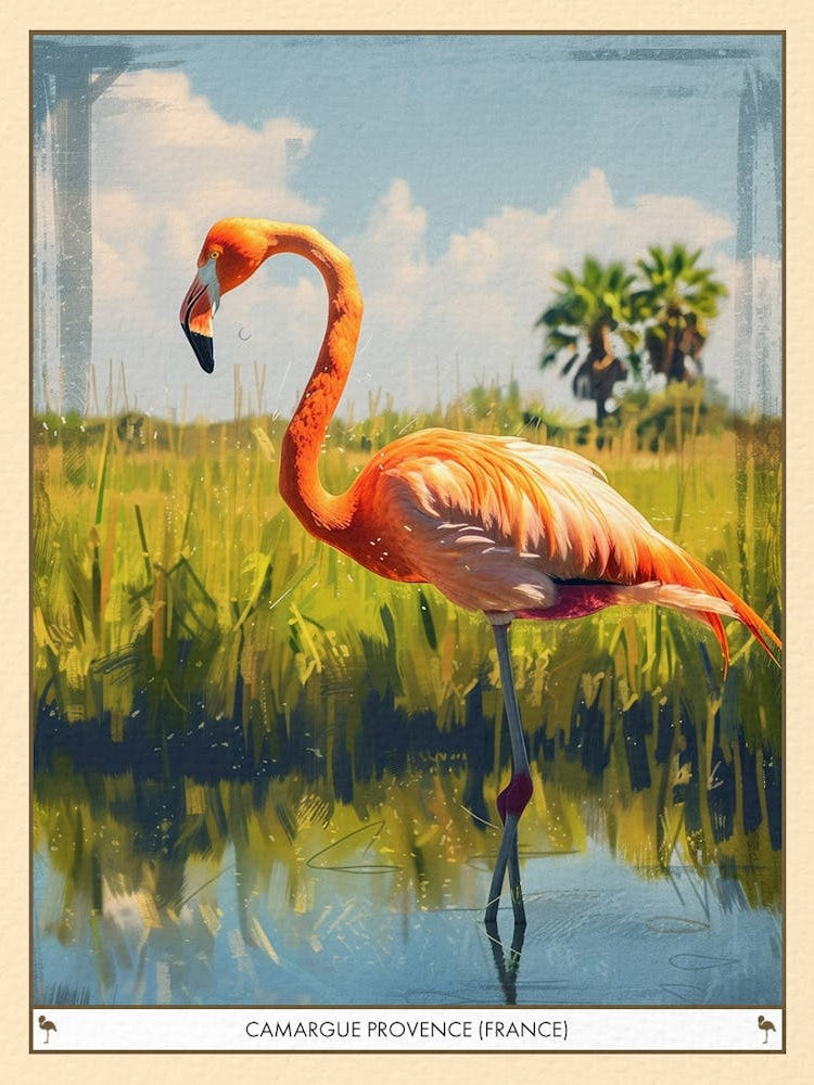 Greater Flamingo Camargue Provence France Tropical Illustration 6 Poster