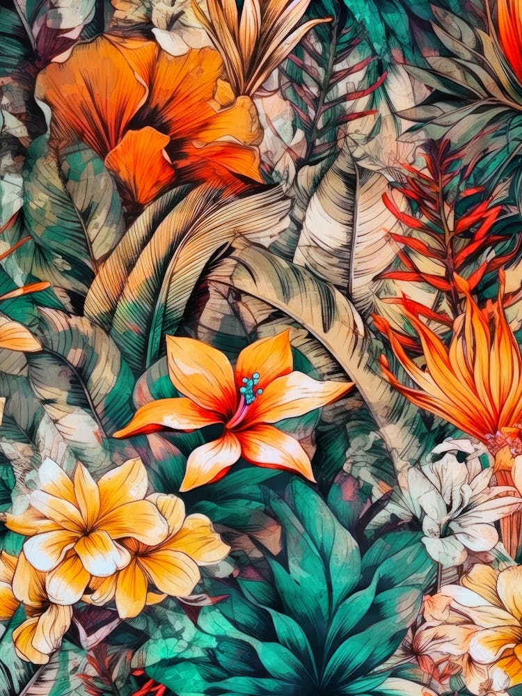 Tropical Floral Pattern  nature flora