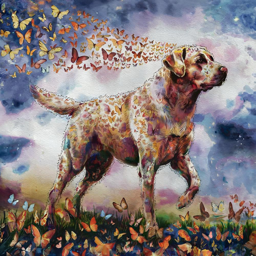 Butterfly Dog Canvas Print