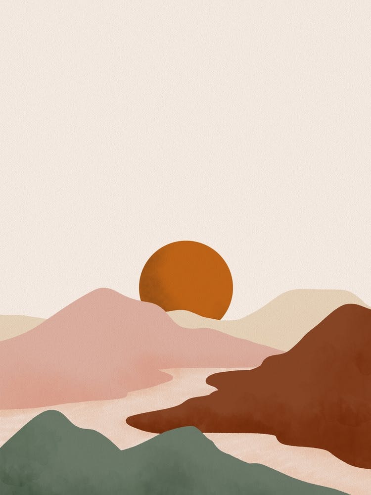 Sunset Over The Mountains