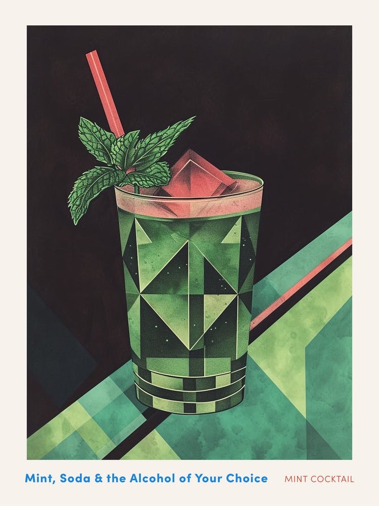 Mint Cocktail Art Deco Inspired 1 Poster