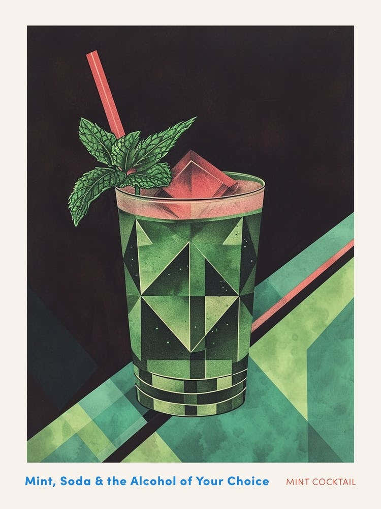 Mint Cocktail Art Deco Inspired 1 Poster