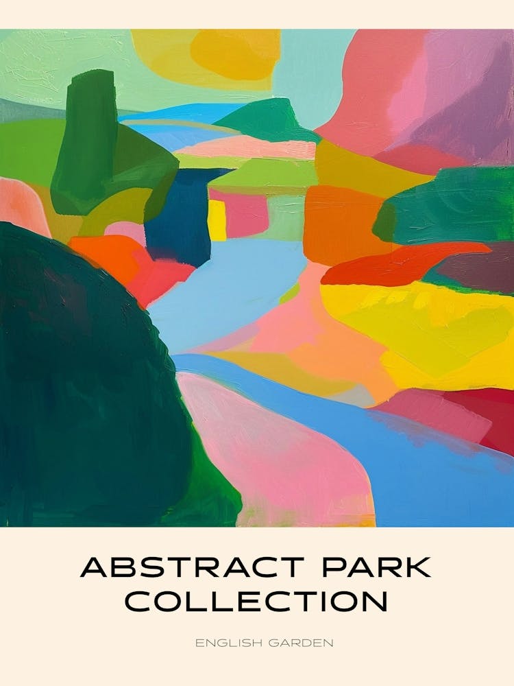Abstract Park Collection Poster English Garden Munich Germany 1