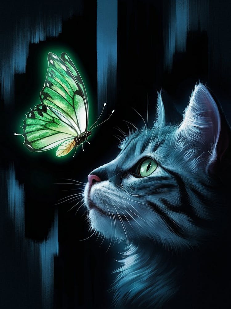 Cat And Butterfly