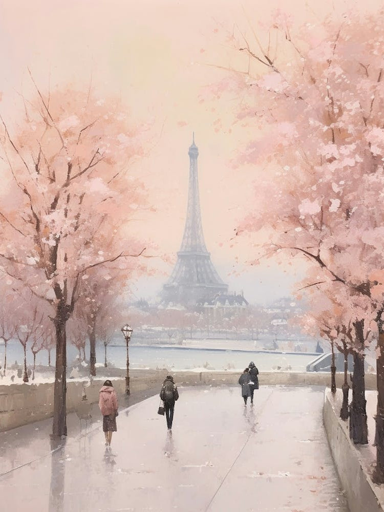 Dreamy Winter Painting Paris France 4