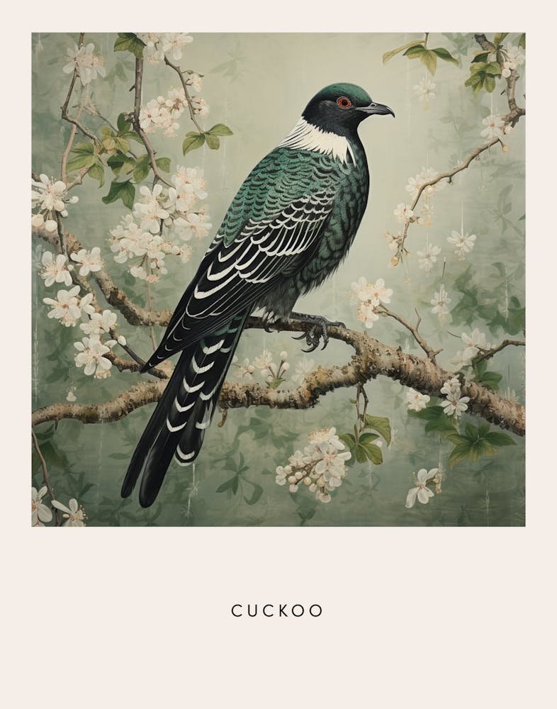Ohara Koson Inspired Bird Painting Cuckoo 3 Poster