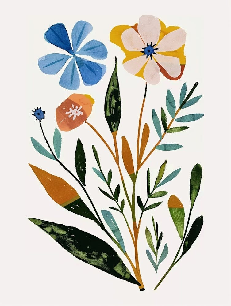 Painted Florals Flax Flower 3