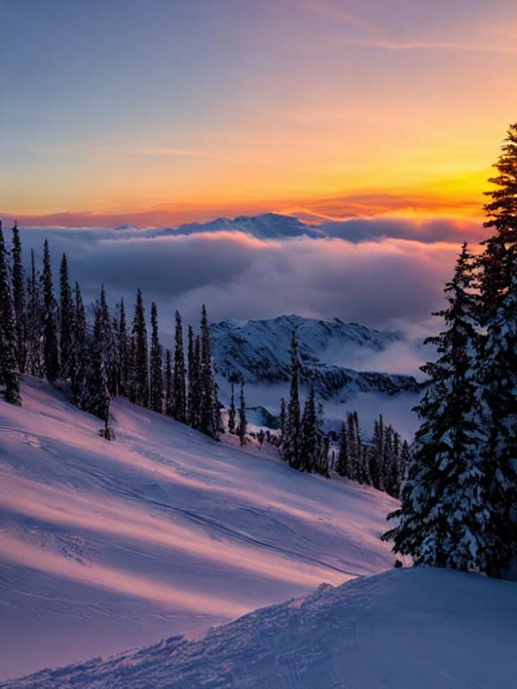 Alpe D'Huez, France Sunrise Skiing Poster