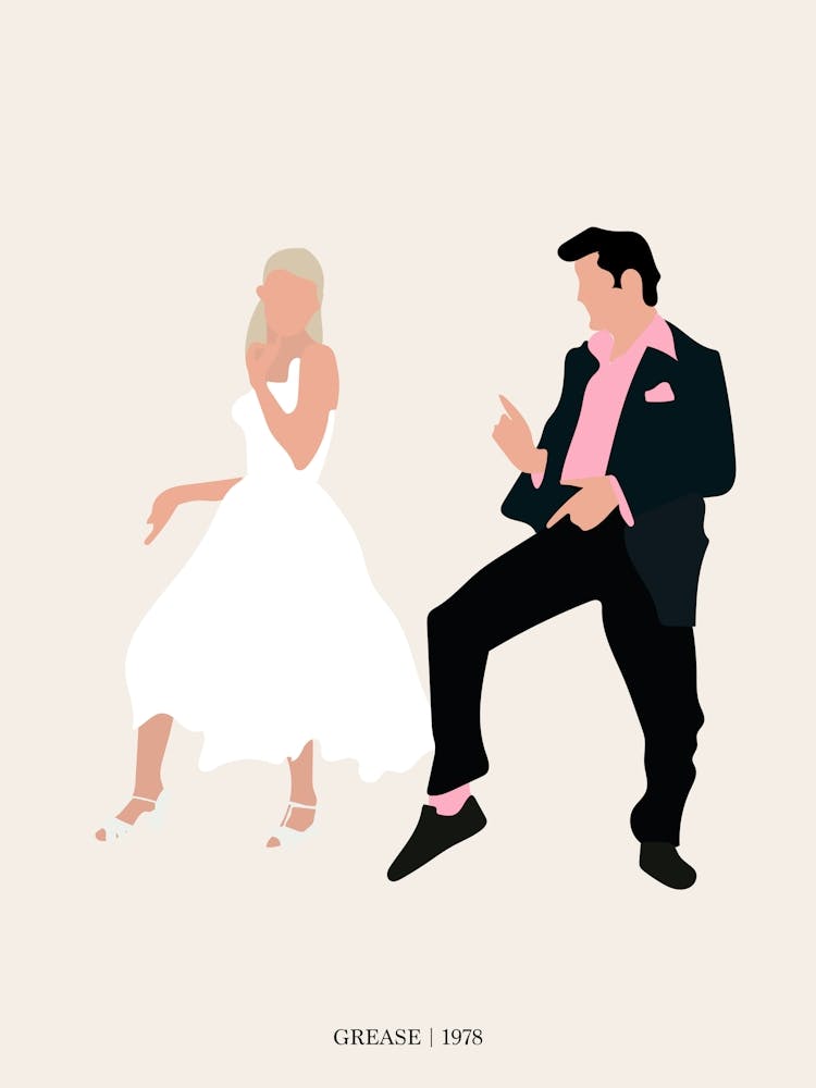 Grease Olivia Newton John And John Travolta Dancing