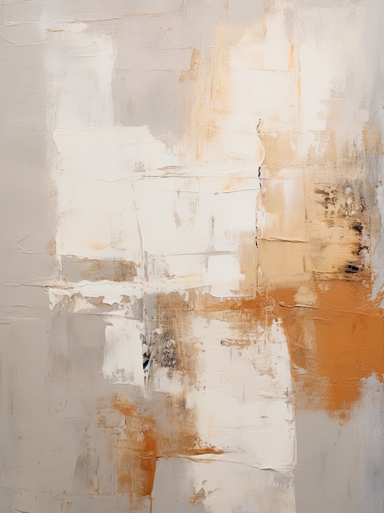 Peinture Abstraite Brute Beige Et Marron 2