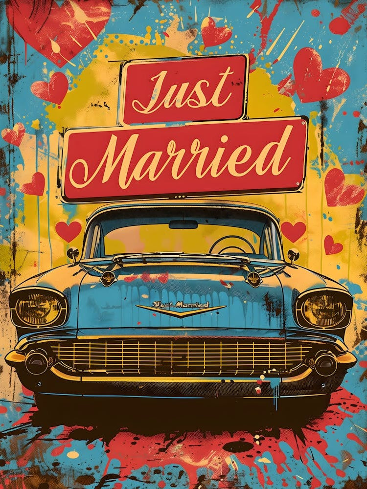 Just Married, Vibrant Pop Art