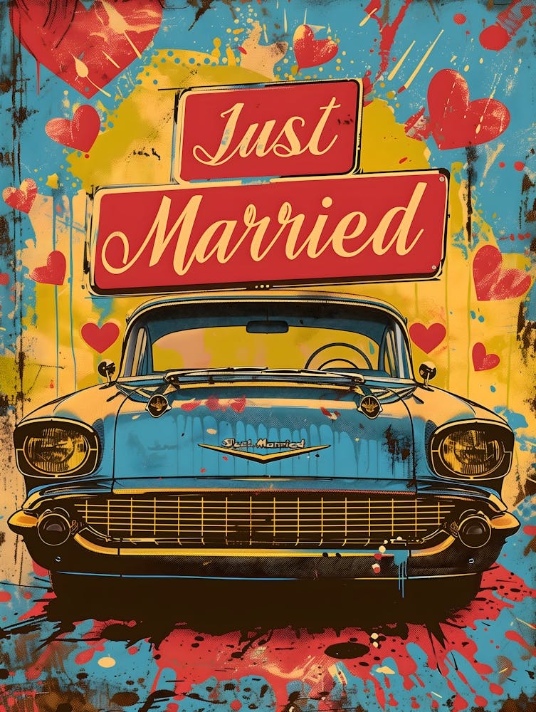 Just Married, Vibrant Pop Art