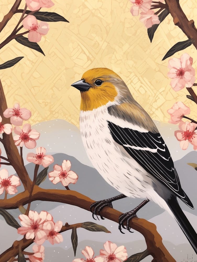 Bird Illustration American Goldfinch 4