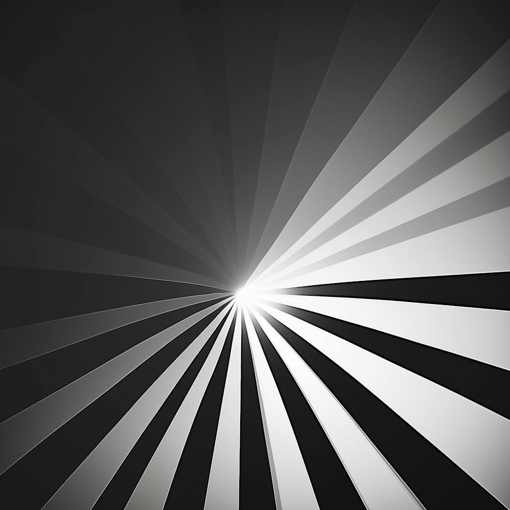 Black And White Sunburst Art