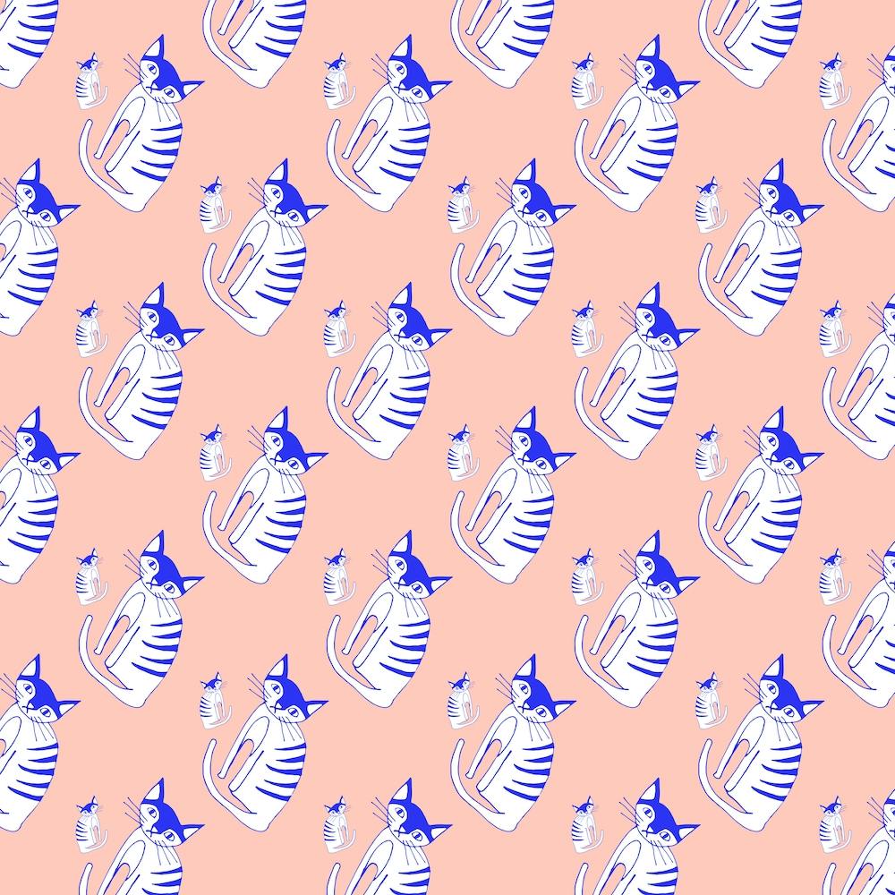 Cat Peach Pattern